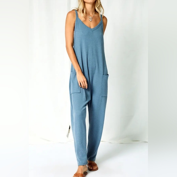 #467 FINAL PRICE 🛑S,M,L BOHO FABULOUS Solid Harem Jumpsuit w/Pockets - Picture 10 of 13